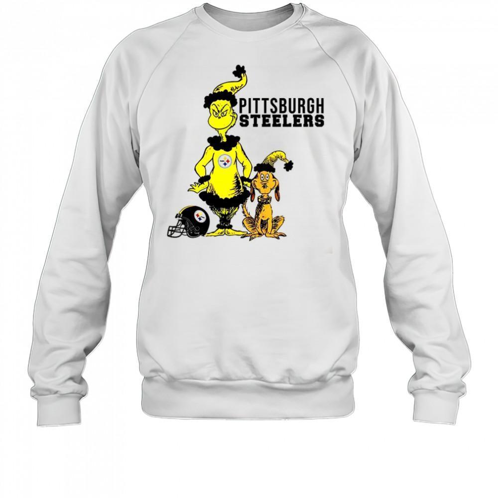 Grinch And Max X Pittsburgh Steelers Football Christmas Shirt